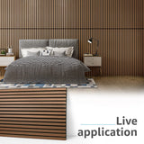Art3d 2 Wood Slat Acoustic Panels for Wall and Ceiling - 3D Fluted Sound Absorbing Panel with Wood Finish - Walnut Art3d