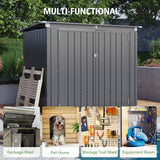 Jolydale 79 Cu. Ft Premium Storage Shed 3.3 x 5.6 FT Outside Metal Trash Shed Waterproof Outside Storage with Lid Chain Storage Trash Can Weeding Tools, for Garden, Backyard, Patio (Black) Jolydale