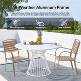 Patiorama Aluminum Outdoor Dining Chairs Set of 6, Stackable Outdoor Patio Chairs Set of 6, All-Weather Bistro Chair with Armrest, Faux Wood Outdoor Dining Chairs for Indoor Yard Garden-Teakwood Brown Patiorama