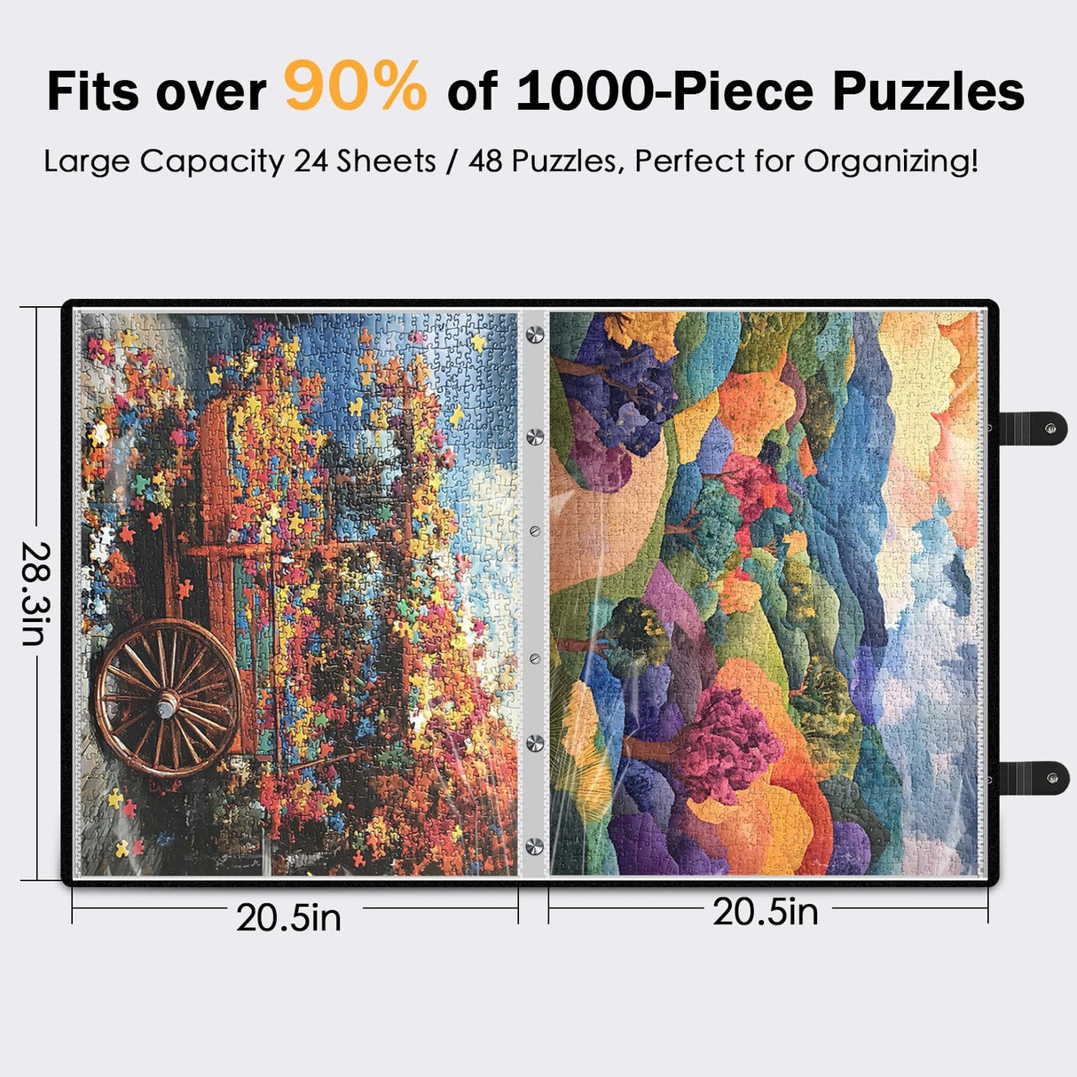 Nariolar Puzzle Storage Folder for 1000 Pieces with 24 Sheets/48 Puzzles, Large Capacity Portable Puzzle Album to Store Finished Puzzles Nariolar
