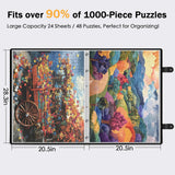 Nariolar Puzzle Storage Folder for 1000 Pieces with 24 Sheets/48 Puzzles, Large Capacity Portable Puzzle Album to Store Finished Puzzles Nariolar