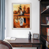 Jigsaw Puzzles 1000 Pieces Puzzles for Adults, Cat Tiger Puzzle Animal Adult Toys, 27x20 Unique Difficult and Challenge Large Puzzle Game Toys Gift Lzbabyily