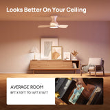 Consciot Ceiling Fan, 30 Inch Ceiling Fan With Lights Remote Control, White Low Profile Modern Ceiling Fan, Flush Mount, Reversible Quiet DC Motor, 6 Speed, Dimmable, Kitchen Bedroom Patio Damp Rated Consciot