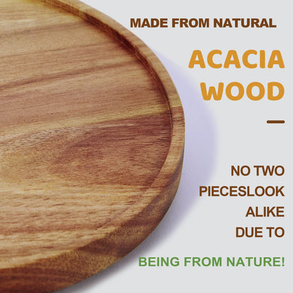 [ 2 Pack ] 10-inch Acacia Wood Lazy Susan Organizers, ACIAZAAZ Lazy Susan Turntable for Cabinet, Kitchen Turntable Storage for Table, Countertop, Pantry - WoodArtSupply