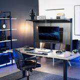 VIVO Steel Triple Clamp 47 x 31 inch Desk Pegboard System with 2 Monitor Mounts and Storage Shelf, Fits up to 32 inch Screens, Office Accessory Organizer, Black, PP-DK48SB VIVO