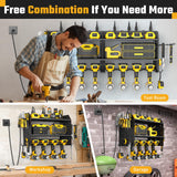 ZESEN Power Tool Organizer with Charging Station, Heavy Duty 3 Layer Drill Holder Wall Mount Garage Shelf Rack with 6 Outlet Power Strip, Tool Shelf with Hooks, Drill Bit Rack for Garage, Black ZESEN