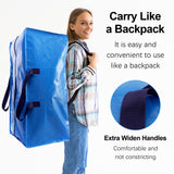 VELVETSURE Heavy Duty Extra Large Moving Bags W/Backpack Straps - Strong Handles & Zippers, Storage Totes For Space Saving, Fold Flat, Alternative to Box and Bin (Set of 6, Multicolor) VELVETSURE