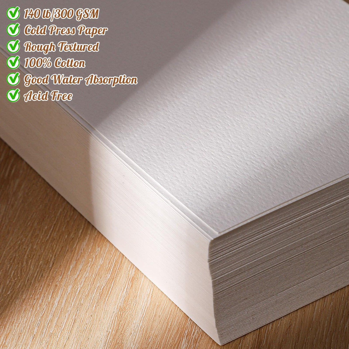 30 Sheets Watercolor Paper 8.5 x 11, 140 lb/300 GSM Cold Press Watercolor Paper Bulk White Water Color Paper Cotton Paper for Kids Students Adults Beginners Artists Prudiut
