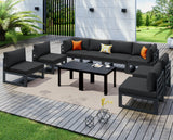 NICESOUL 10 Piece Oversized Modular Aluminum Outdoor Furniture Set, 29" Deep Wide Sectional Seating, 500 lbs High Weight Capacity Weather Resistant Patio Conversation Set for Backyard Poolside, Black NICESOUL