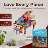 Crafthub Music Instrument Wooden Puzzles for Adults – A3 Unique Piano with 131 Pieces Wood Puzzles – Jigsaw Puzzles with Unique Animal Shapes – 11" x 11.7" CRAFTHUB