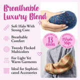 Cotton Alpaca Tweed Alpaca Yarn for Crocheting, 4 Skeins, 588Yds/200G, Free Patterns - Tweed Yarn for Knitting - 3 DK Light Worsted Weight - White Autumn KnitPal