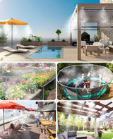 HOMENOTE Misting Cooling System, 26.3FT (8M) Misting Line + 7 Brass Mist Nozzles + Brass Adapter(3/4") Misters for Outside Patio Cooling Garden Greenhouse Watering homenote