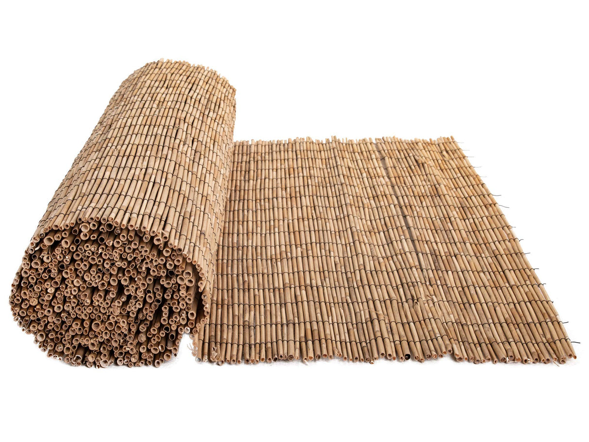 FOREVER BAMBOO Jumbo Reed Bamboo Screen Fencing Privacy Fence Backyard Divider Decorative Reed Garden Fencing, Natural 6 ft H x 16 ft L FOREVER BAMBOO