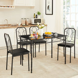 VECELO 5 Piece Dining Table Set for 4, Dinette with Chairs for Kitchen, Breakfast Nook, Small Space,Easy Assembly VECELO