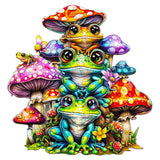 Wooden Puzzles for Adults - Unique Shaped Wooden Puzzles for Adults and Kids - Frog Family Wooden Jigsaw Puzzles - Christmas Birthday Gift for Adults Kids - Puzzle Toys - 190pcs DOCRAGI