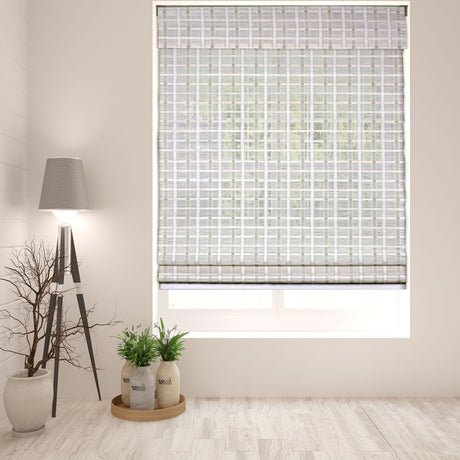 ARLO BLINDS Sheer Bamboo Roman Shades with Valance - Whitewash, 20" W x 74" H - Light Filtering Cordless Blinds for Interior Windows - Real Natural Bamboo Material - Mounting Hardware Included Arlo Blinds
