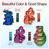 Kretrum Silk PLA 3D Printer Filament Dual Color Refills 1.75 mm Color Changing Bundle Dimensional Accuracy +/- 0.02 mm 250g x 4 Spools (Rose & Blue, Red & Gold, Violet & Green, Blue & Green) Kretrum