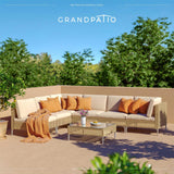 Grand patio 7-Piece Wicker Patio Furniture Set, All-Weather Boho Outdoor Conversation Set Sectional Sofa with Water Resistant Beige Thick Cushions and Coffee Table Grand patio