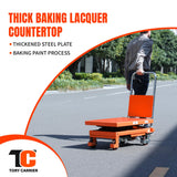 T Tory Carrier Hydraulic Manual Scissor Lift Table Cart, 770 lbs Capacity 51" Lifting Height, 4 Wheels Lift Table and Safety Back Guard for Material Handling T TORY CARRIER