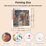 SJUTOUCI Couple in Rain Diamond Painting Kits for Adults, Diamond Art for Beginners, 5D Round Diamond Dots Gem Craft Art Home Wall Decor12x12 inch, Valentine's Day SJUTOUCI