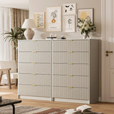 MAISONARIA 5 Drawer Dresser for Bedroom, Tall Dresser Chest of Drawers with Gold Handles, 32 Inch Wide Nightstand with for Bedroom, Living Rooms, Offices, and Entryways, Beige MAISONARIA