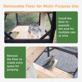 Nicedday Large Cat Catio, 4 Tiers Outdoor Cats House with Removable Platforms, Cat Outdoor Enclosure Window Access with Waterproof Cover, Indoor Catio with Caster nicedday
