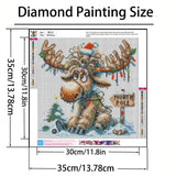 GXGLLPZBY 5D Christmas Diamond Art Kits for Adults Beginners, DIY Cute Deer Diamond Painting Kits, Full Drill Paint by Diamonds Dot Gem Art Painting Kit, for Home Wall Decor 13.8x13.8inch GXGLLPZBY