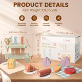 Pithfor Play Knife Set, Play Kitchen Accessories, Wooden Pretend Play Food Set Toys for Kids Toddlers, Gifts for 2 3 4 Years Old Girls Boys Pithfor