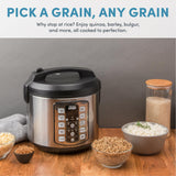 Aroma Housewares Professional Plus ARC-5000SB 20 Cup (Cooked) Digital Rice Cooker, Food Steamer, Slow Cooker, Stainless Exterior/Nonstick Pot, Silver, Black, 10-cup uncooked/20-cup cooked/4QT AROMA