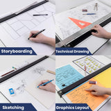 Pacific Arc Drafting Board, Portable Drafting Table with Parallel Bar, 20 x 26 Inches Pacific Arc