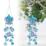 GlikCeil Beach Wind Chimes Diamond Art Wind Chimes Suncatchers Beach Diamond Art Kits with Crystal Pendant Hanging Ornament for Home Garden Patio Backyard Decor(Blue) GlikCeil