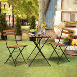 BSTOPHKL 3 Pieces Patio Bistro Set,Foldable Outdoor Patio Furniture Sets,1 Weather-Resistant Table and 2 Chairs,Outdoor and Indoor for Patio,Yard, Garden,Balcony BSTOPHKL