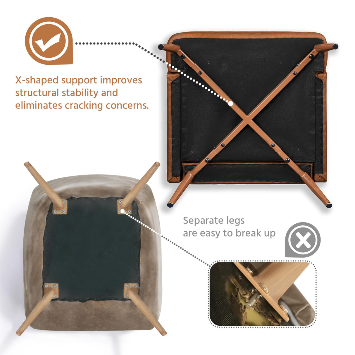 Yaheetech Accent Chair, Living Room Chair Mid Century PU Leather Armchair Lumbar Pillow, Comfy Upholstered Reading Chair Wood Leg Bedroom Brown 2PCS Yaheetech