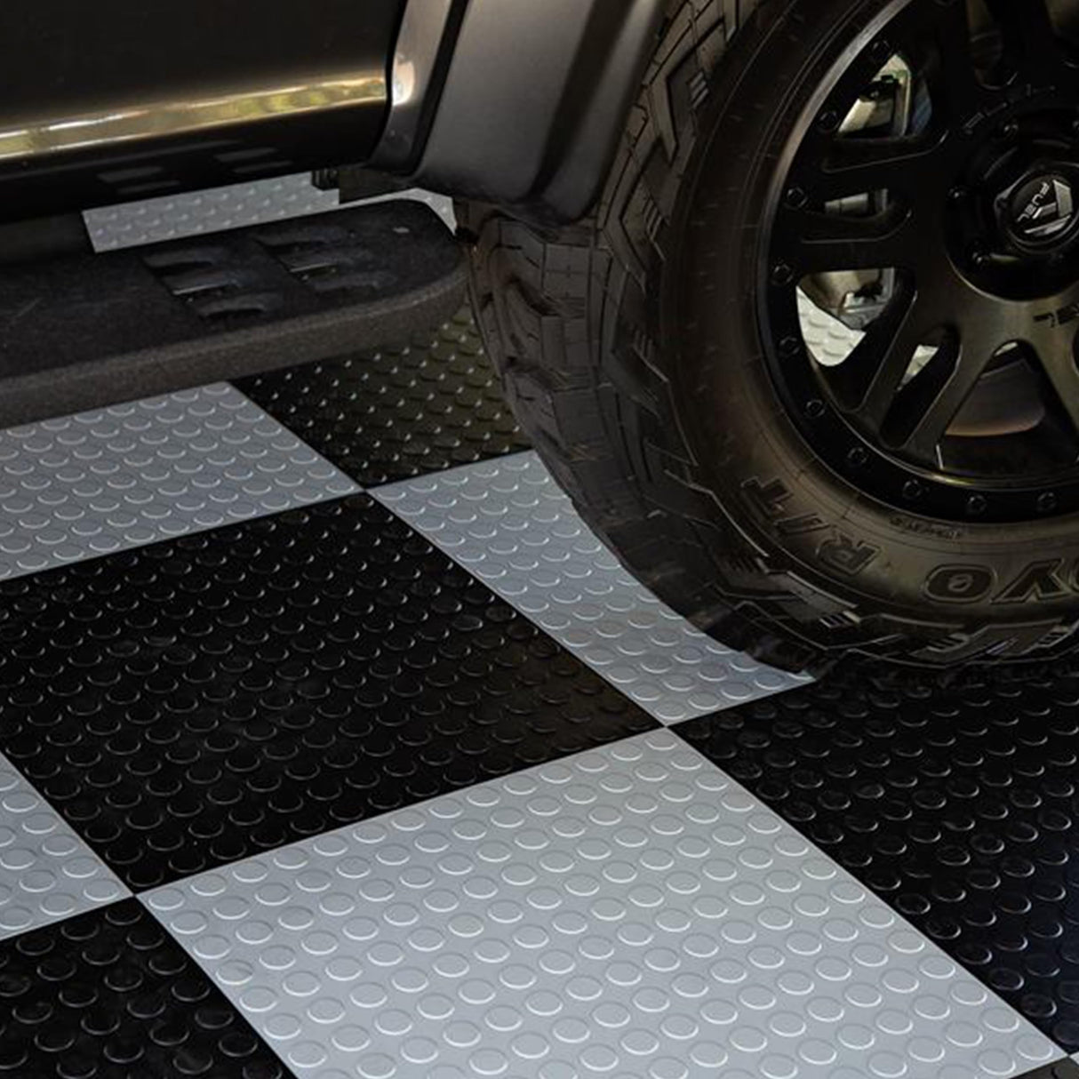 FlooringInc's 4.5mm Flex Nitro Hidden Interlocking Garage Floor Tiles, Flexible PVC Garage Tiles Flooring for a Stronger & Safer Garage, Workshop or Shed, Coin, Shelby Blue, 8 Tiles (20.5"x20.5") IncStores