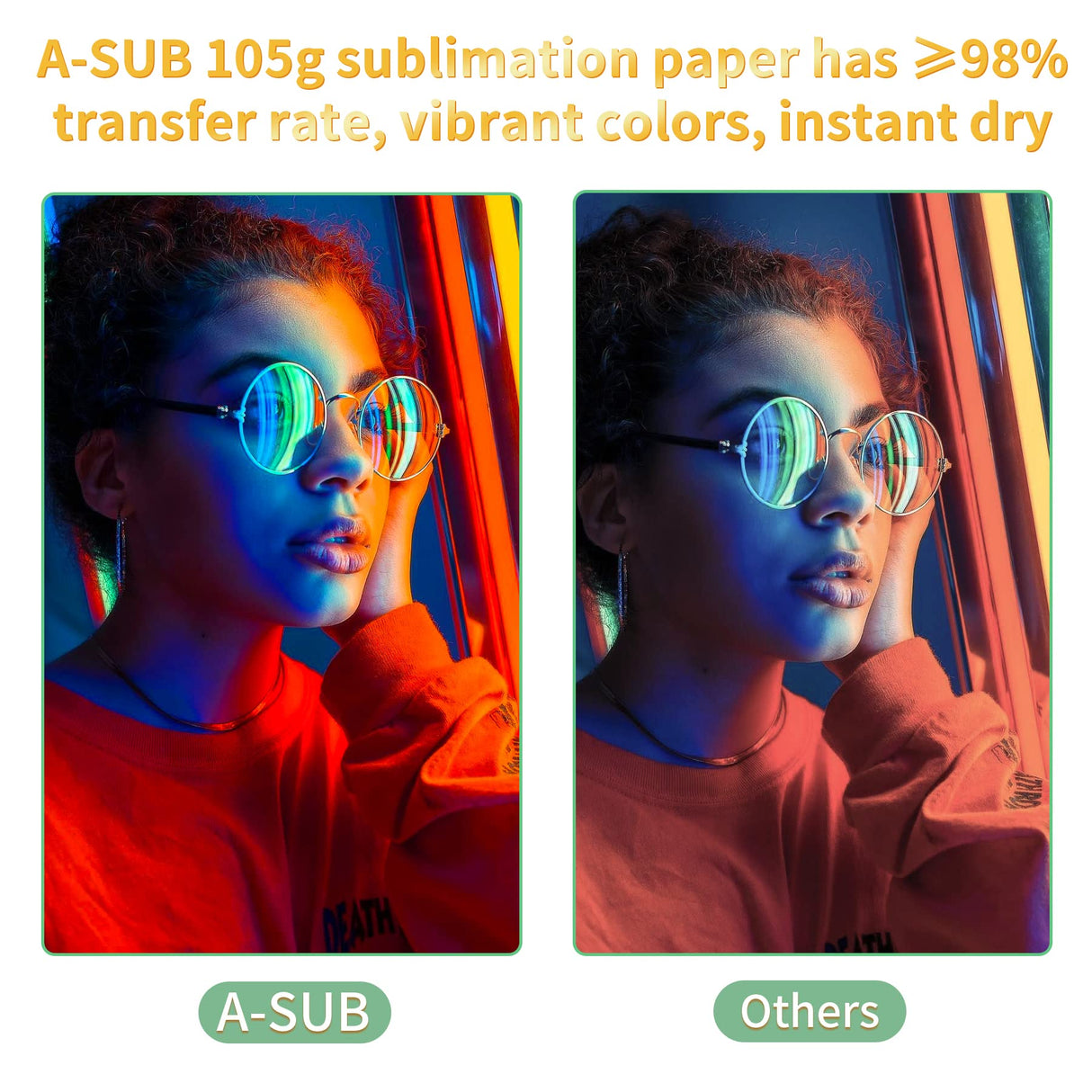 A-SUB Sublimation Paper- 150 Sheets Heat Transfer Paper 8.5x11 inch Compatible with Inkjet Sublimation Printer 105g A-SUB