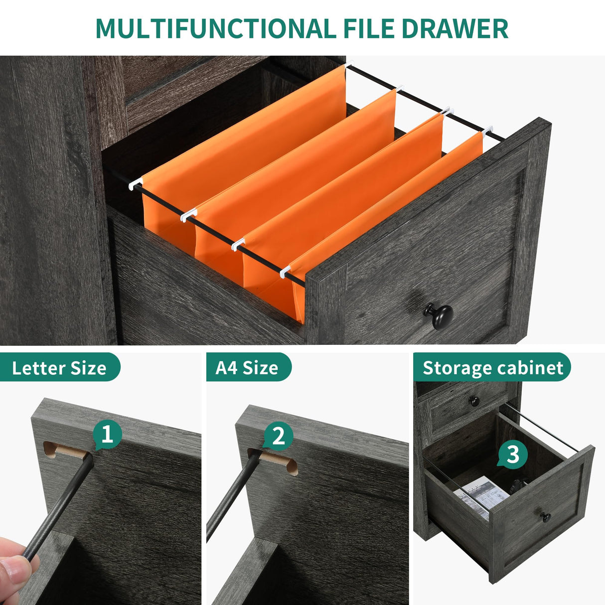 YITAHOME L Shaped Desk with Power Outlets & LED Lights, 60” Corner Computer Desk with Drawers & Lift Top, Home Office Desk with Monitor Stand & File Cabinet, Wood Height Adjustable Desk, Grey YITAHOME