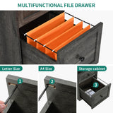 YITAHOME L Shaped Desk with Power Outlets & LED Lights, 60” Corner Computer Desk with Drawers & Lift Top, Home Office Desk with Monitor Stand & File Cabinet, Wood Height Adjustable Desk, Grey YITAHOME