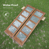 FREDBECK Double 24 x 84 inch Glass Barn Doors 48inch Barn Door with 8FT Hardware Kit & Handle Included,5-Panel Frosted Glass,LVL Wood Panel,Water-Proof PVC Surface,Pre-Drilled Holes,Need Assembly FREDBECK