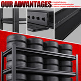 ZZXCBB Garage Shelving Heavy Duty, Adjustable 5-Tier Garage Shelves,3000LBS Metal Storage Shelves,Shelving Unit and Utility Storage Rack for Basement,Easy Assembly,Black 72''H x 35.4''W x 15.7''D ZZXCBB