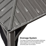 PURPLE LEAF 10' x 12' Hardtop Aluminum Gazebo with Double Metal Roof Heavy Duty Permanent Gazebo for Patio Deck Lawn Garden All Weather Outdoor Pavilion Gazebo, Light Grey PURPLE LEAF