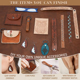 UHAPEER 88PCS Leather Crafting Kit: Leather Working Tools and Supplies for Adult, with Stamping Dyeing Carving Tools, Video Tutorial for Beginners to DIY Earring Wallet Keychain Wristband UHAPEER
