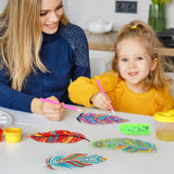 Hooqict 6Pcs 5D Diamond Art Painting Bookmarks Acrylic Diamond Art Feather Bookmark with DIY Painting Kits for Beginners Kids Adults Book Lovers Birthday Graduation Halloween Christmas Gift Hooqict