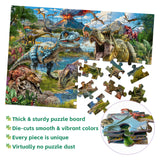JOYZEXY Puzzles for Kids Ages 4-6-8-10, Dinosaur World Puzzle 100 Pieces Jurassic Landscape Jigsaw Puzzles Educational Toys Gifts for Boys Girls JOYZEXY