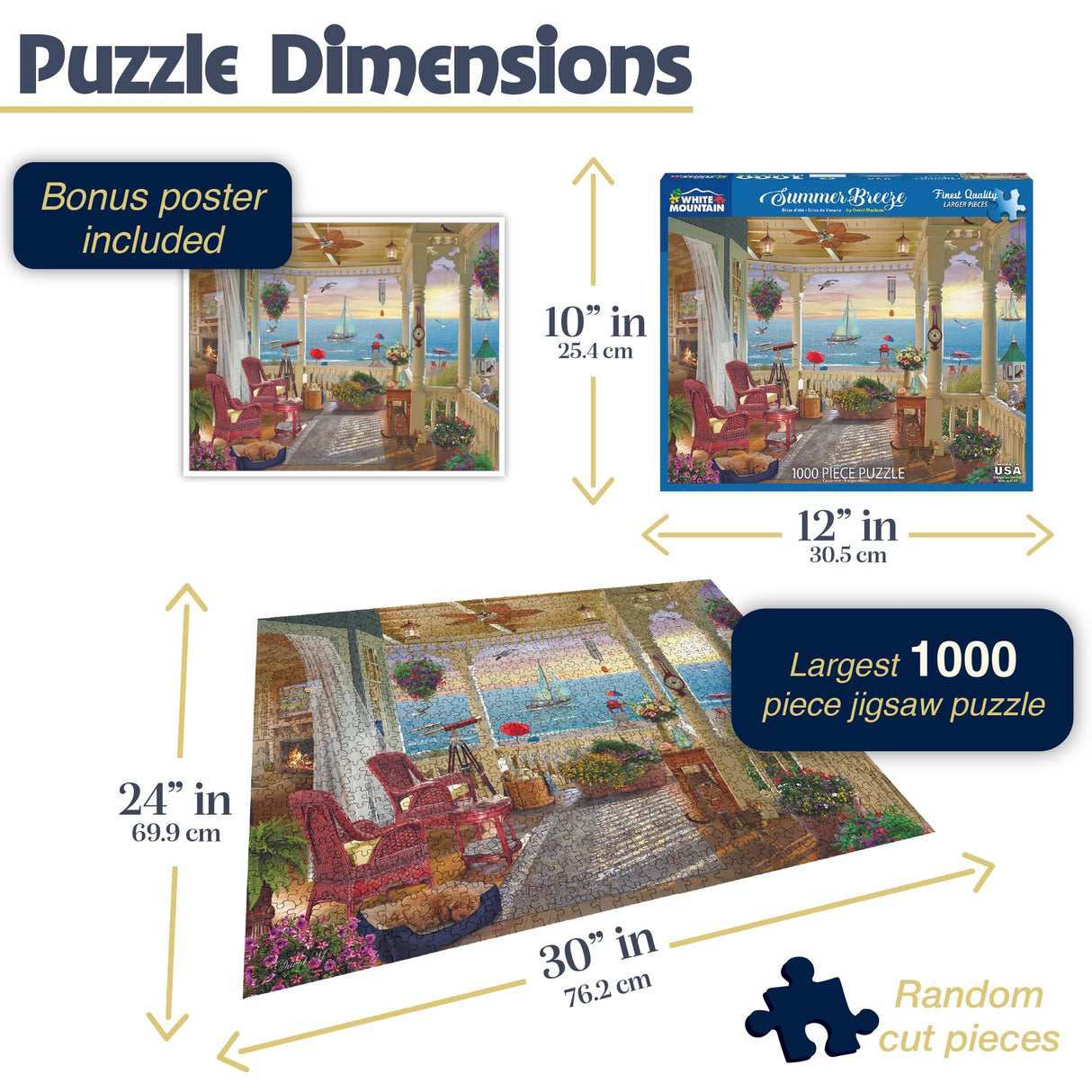 White Mountain Puzzles Summer Breeze, 1000 Piece Jigsaw Puzzle White Mountain