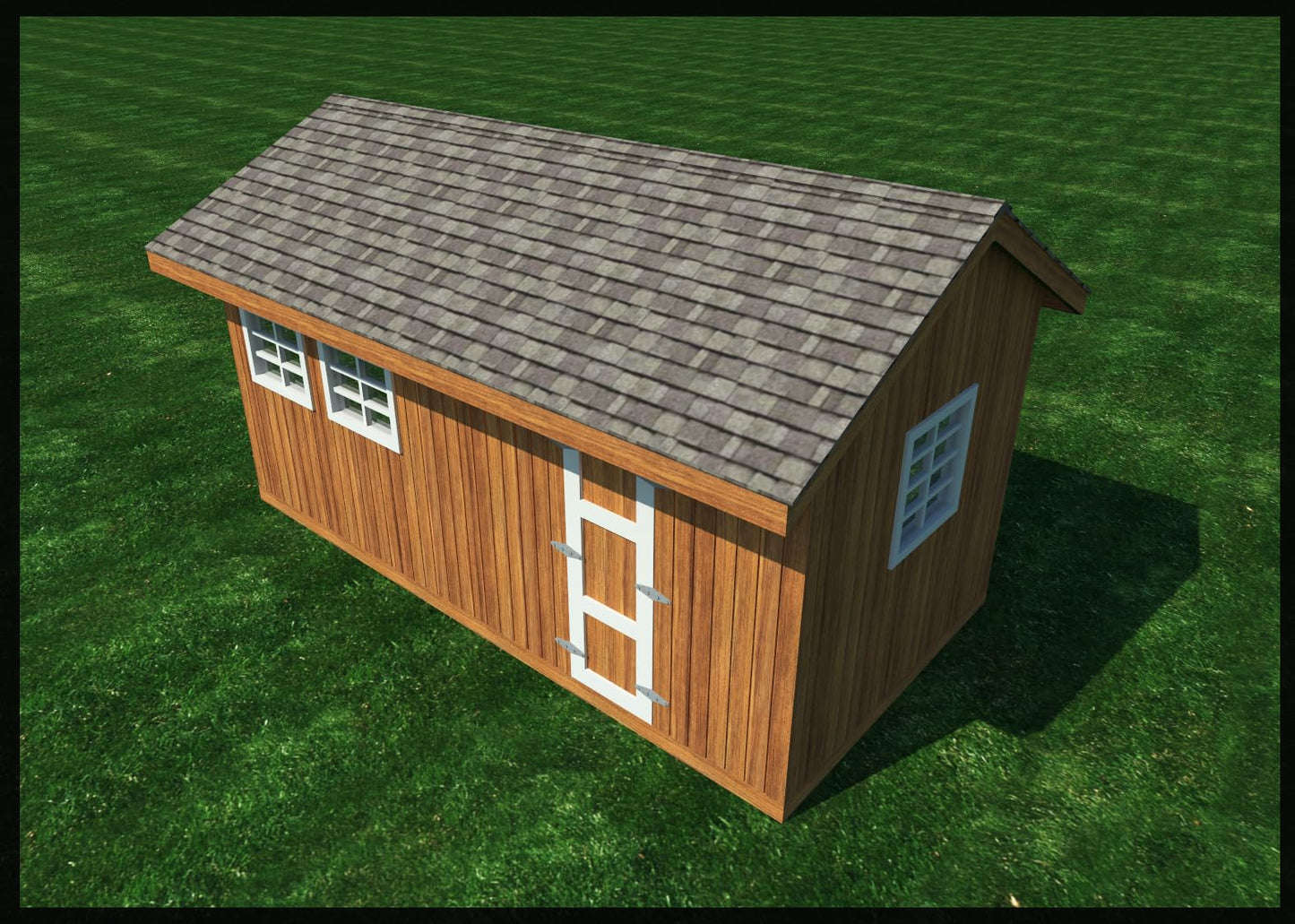 DIY Garden Storage Shed Plans - Gable Roof Design 10' x 20' - Backyard Utility House, 10x10gs1