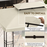 Outsunny 13' x 10' Gazebo Replacement Canopy, 2-Tier Top UV Cover for 9.84' x 9.84' Outdoor Gazebo, Cream White (Top Only) Outsunny