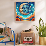 Diamond Art Kits for Adults,Sun and Moon DIY Diamond Painting Kits for Adults Beginners,5D Diamond Painting with Round Gem Art Kits for Gift Home Wall Decor 14x14inch EIBEILI