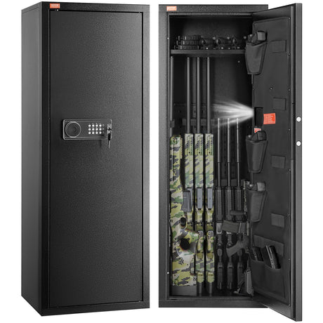 VEVOR Gun Safe, 8-10 Rifle Safes with Quick Access Digital Keypad, Anti-Theft Design Locking Gun Cabinet, Easy to Install, Tall Home Security Safe with Removable Shelf for Rifles Shotguns Pistols VEVOR