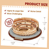 CubicFun 3D Puzzles for Adults Kids New Version Italy Rome Colosseum Jigsaw Puzzle DIY Building Model Kit Easter Gift for Boys Girls Age 10+, 163 Pieces Puzzles for Kids Ages 8-10 Easter Gifts CubicFun