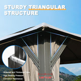 Domi Gazebo 10x20FT, Outdoor Gazebo with Double Roofs, Privacy Curtains, Mosquito Nettings, Heavy Duty Metal Frame Party Tent Canopy for Patio, Backyard, Deck, Lawn, Grey domi outdoor living